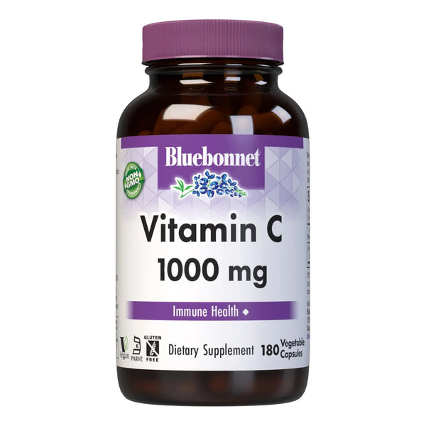 Vitamina C 1000 Mg Cápsulas Vegetales Refuerzo Inmunológico Vegano Sin Gluten 180 Unidades