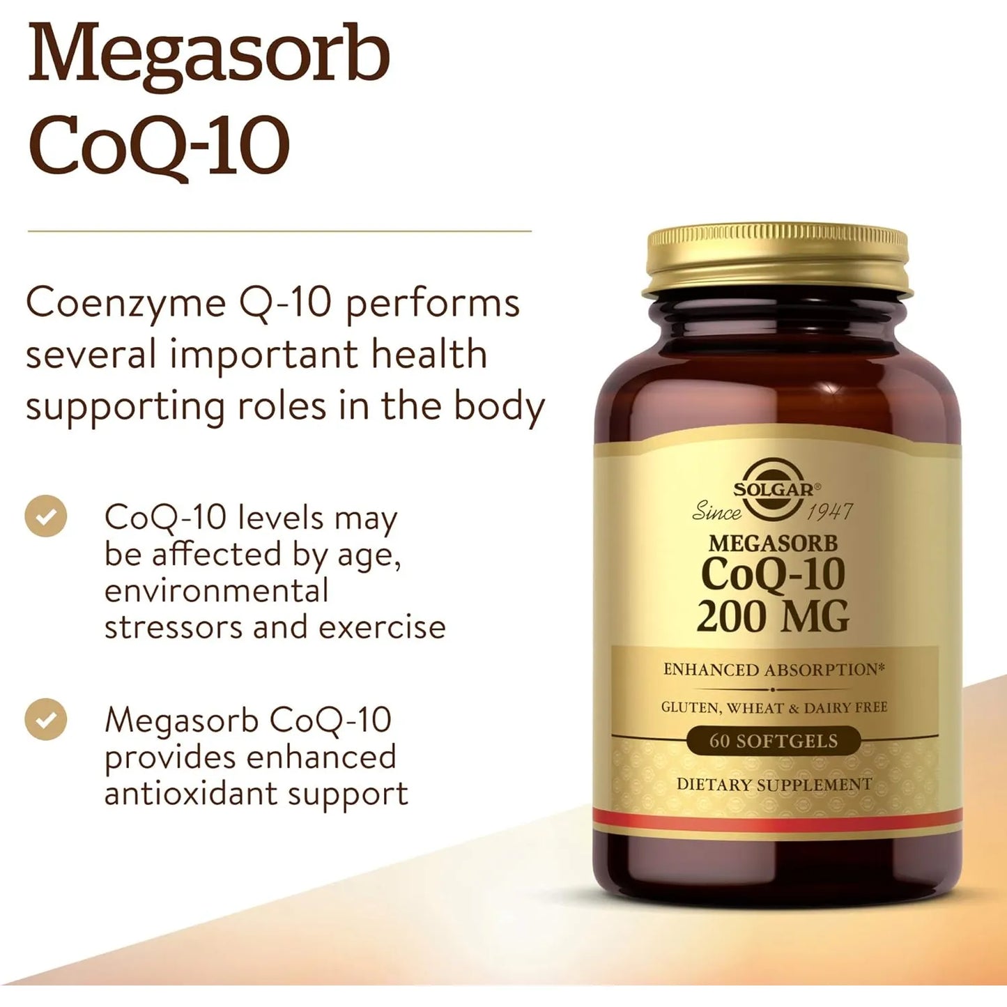 Solgar Megasorb CoQ-10 200 Mg 60 Capsulas Blandas Para Corazon Y Cerebro