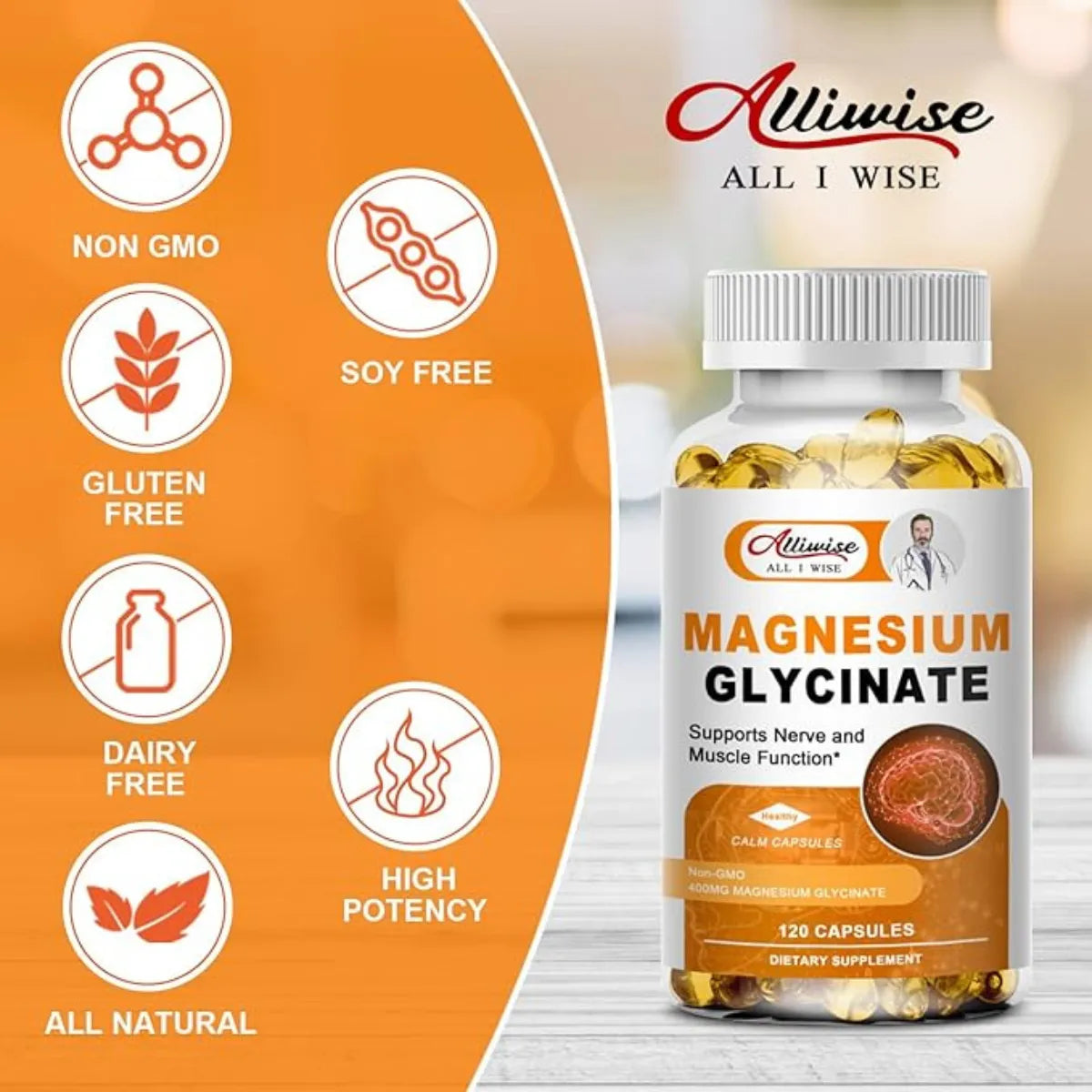 Glicinato De Magnesio 400mg Con B6 Y D3 Alta Absorción - Imagen 2