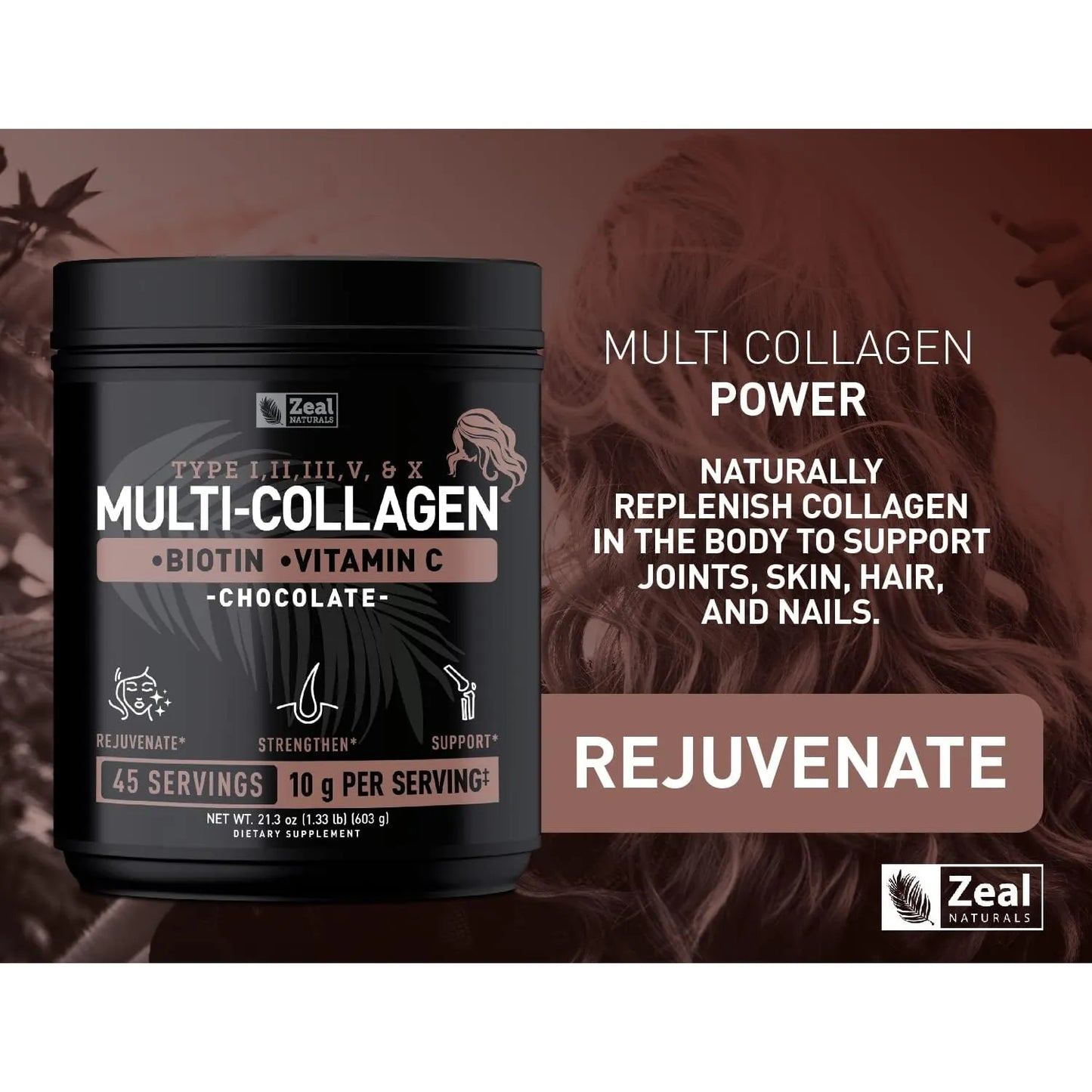 Proteína En Polvo Péptidos Colágeno Múltiple Premium Con Vitamina C Biotina Y Ácido Hialurónico Para Piel Cabello Y Uñas
