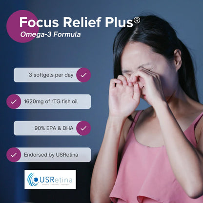 Focus Relief Plus Suplemento Omega 3 Para Ojos Secos 90 Cápsulas