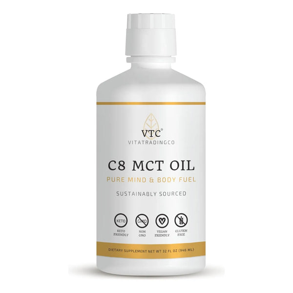 Aceite Mct C8 Puro 32 Oz Keto Paleo Energia Enfoque Vita Trading Co