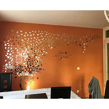 Calcomanias De Pared De Arbol 3D Plateado Guangmu Decoracion Moderna
