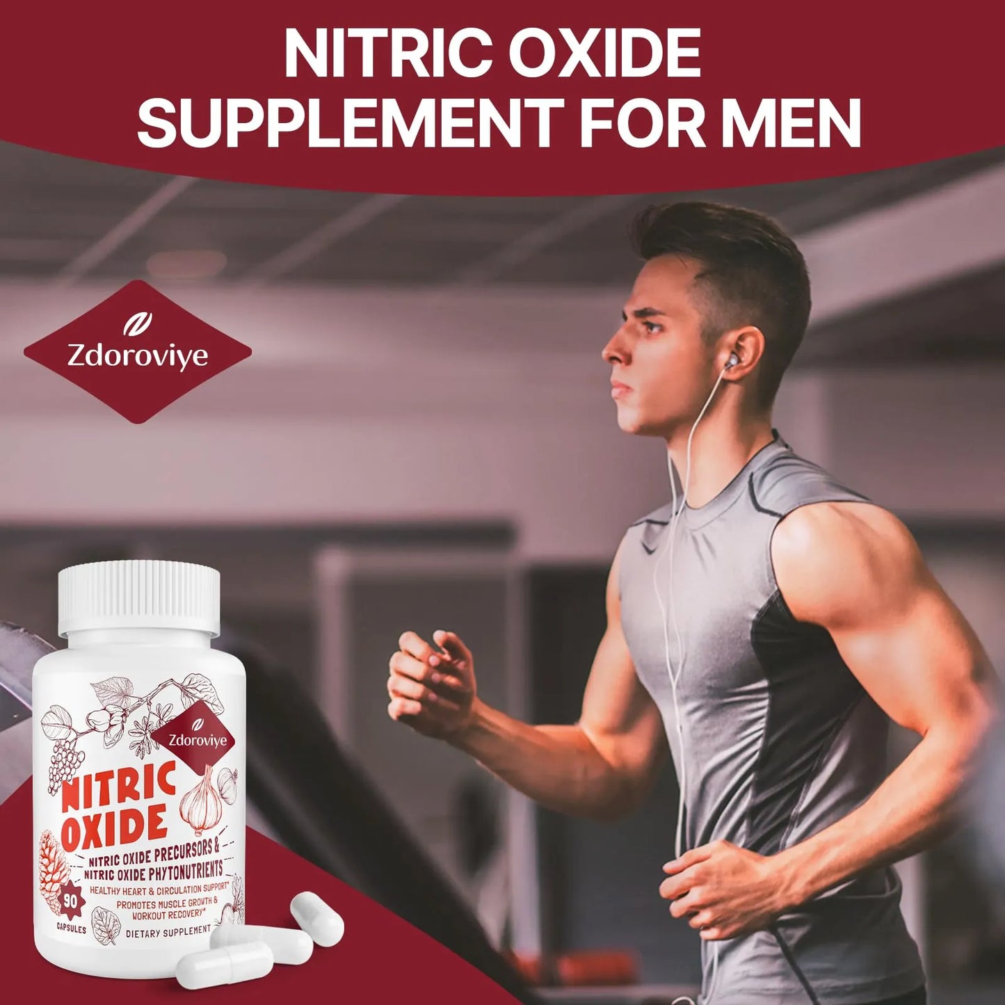 Suplemento De Óxido Nítrico 13 En 1 2255 Mg Para Corazón Y Energía 90 Cápsulas