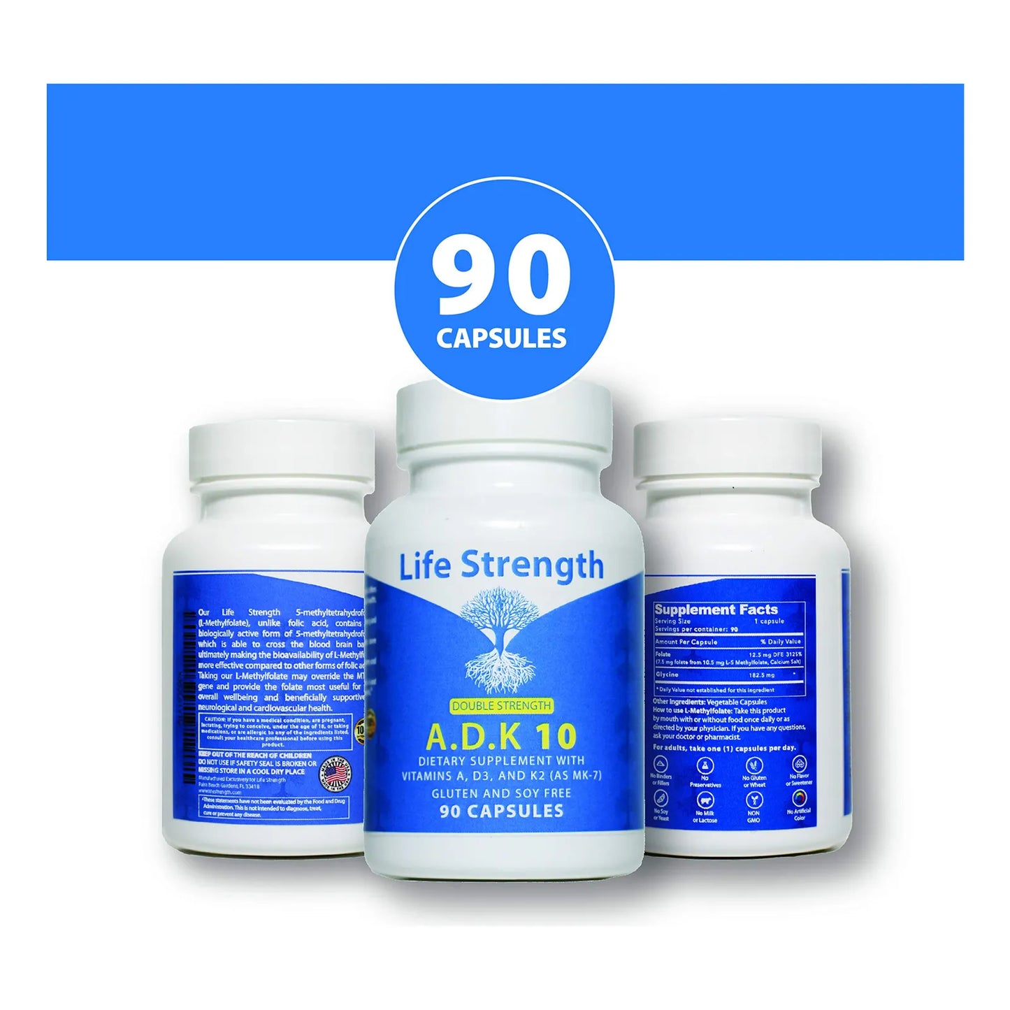 Suplemento Vitaminas A D3 K2 MK7 Para Huesos Fuertes Y Sistema Inmunologico 90 Capsulas