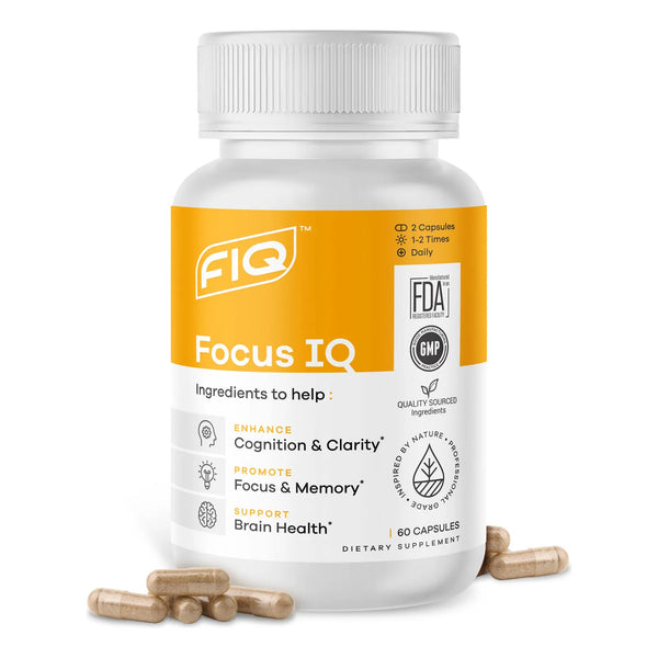 Focus IQ Suplemento Cerebral Memoria Concentración 60 Cápsulas Envío Gratis