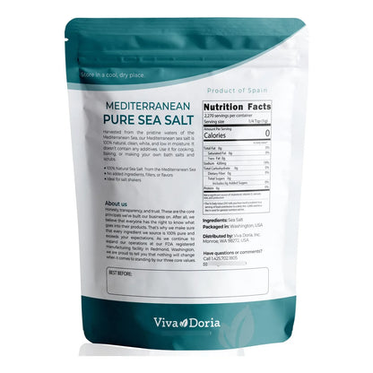 Sal Marina Mediterránea Grano Fino 5 Lb Pureza Y Sabor Único