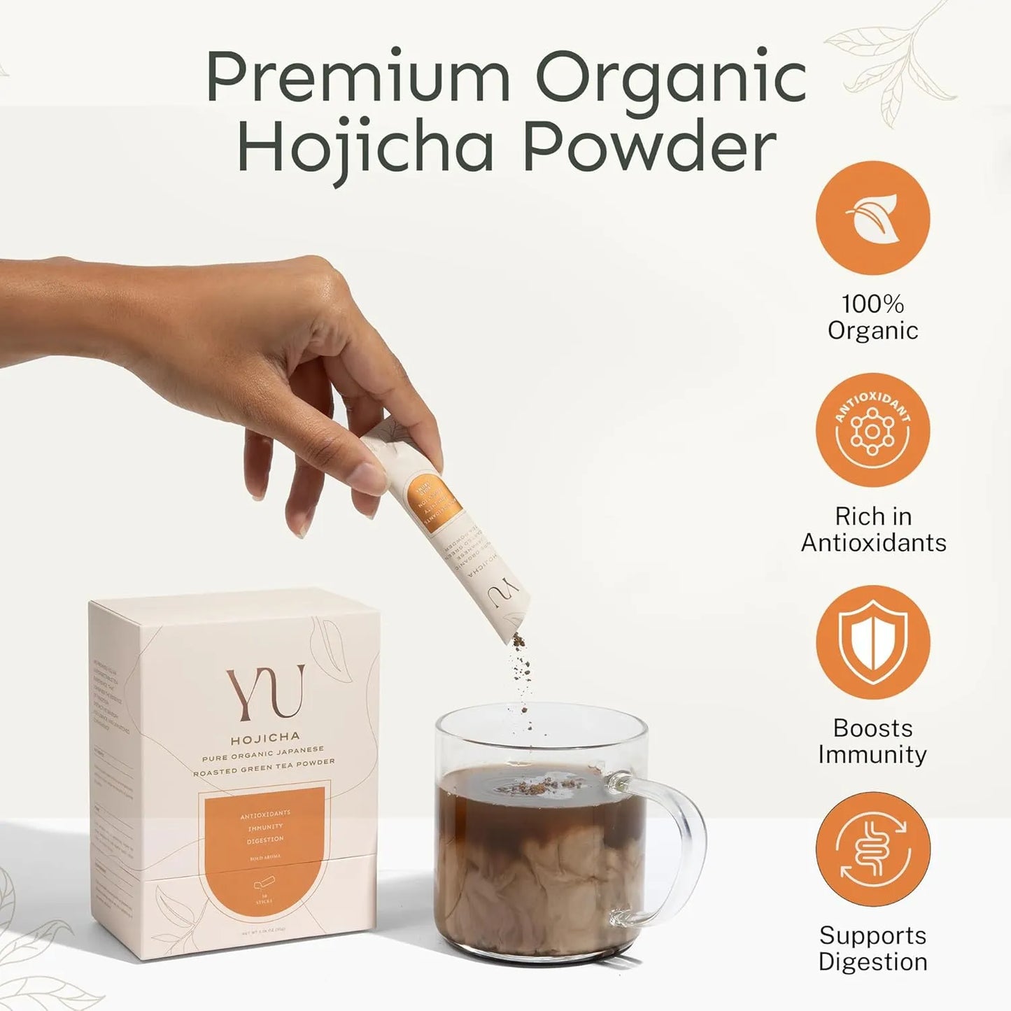 Té Verde Tostado Japonés Orgánico En Polvo Antioxidante Bajo En Cafeína Yu Tea