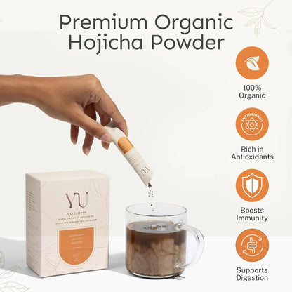 Té Verde Tostado Japonés Orgánico En Polvo Antioxidante Bajo En Cafeína Yu Tea