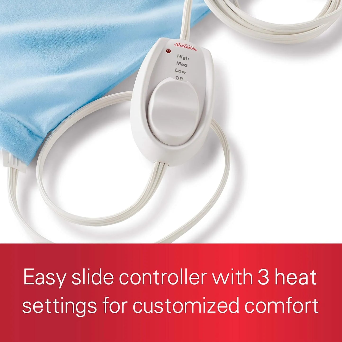 Almohadilla Termica Sunbeam King Size Tecnologia UltraHeat Alivio Dolor Muscular Y Artritis