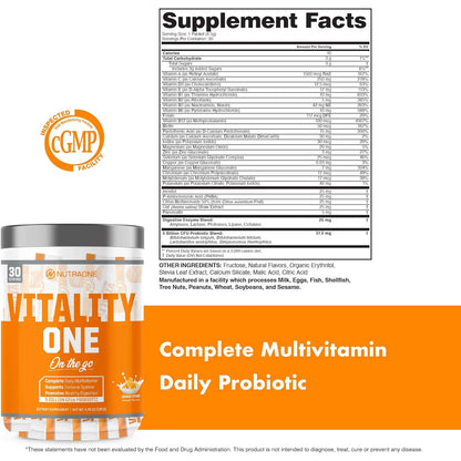 Multivitaminico Probiótico En Polvo Sabor Naranja 30 Porciones Energía Y Digestión