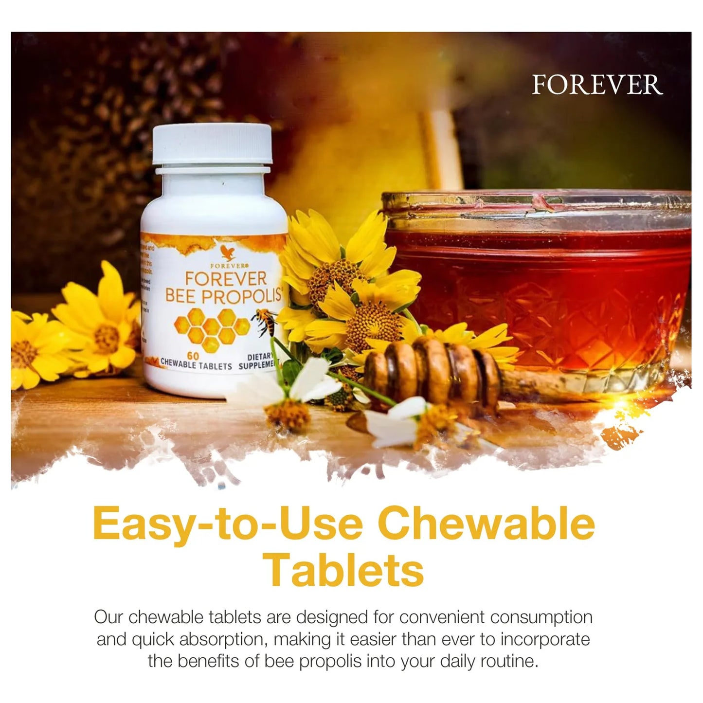 Tabletas Masticables Propóleo Abeja Apoyo Inmunológico 60 Tabletas Forever Living