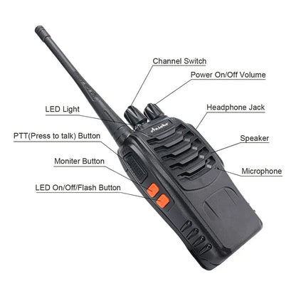 Walkie Talkies Ansoko Ultraportatiles 10 Unidades Recargables Largo Alcance 16 Canales