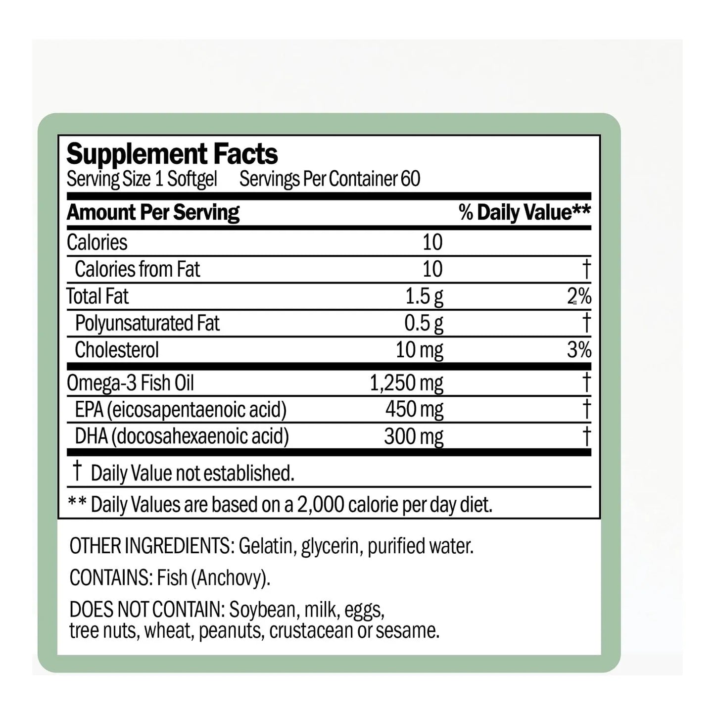 Suplemento De Aceite De Pescado Omega 3 450 Mg Epa 300 Mg Dha Salud Corazón Y Cerebro