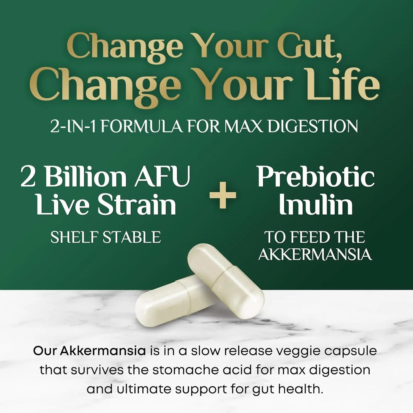 Probiótico Akkermansia Muciniphila Con Fibra Prebiótica Soporte GLP-1 Salud Intestinal