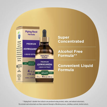 Extracto De Ashwagandha Liquido 120ml Raiz De Hierbas Premium Sin Alcohol