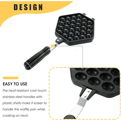 Myfully Bubble Waffle Maker Pan Sartén Antiadherente Para Gofres Perfectos