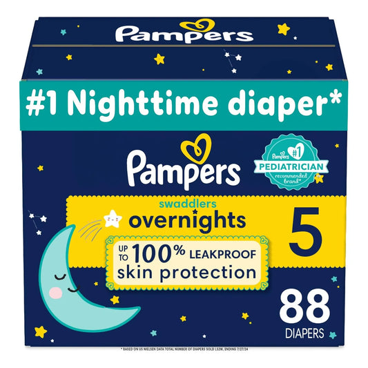 Pañales Pampers Swaddlers Overnights Talla 5 X 88 Unidades Protección Nocturna Absorbente