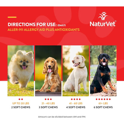 Suplemento Antialergico Antioxidante Para Perros Y Gatos NaturVet Aller 911
