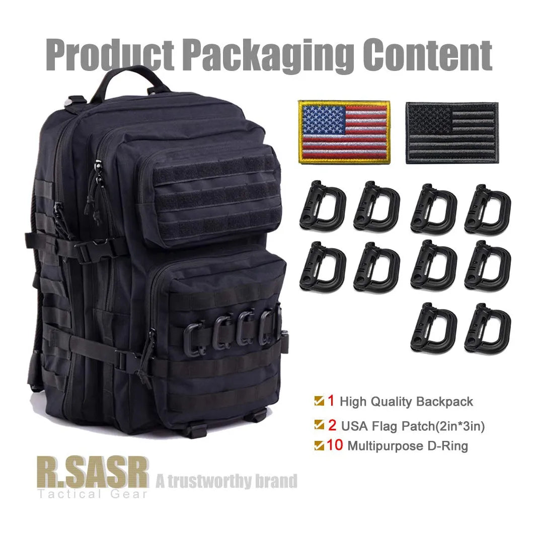 Mochila Táctica Militar Molle Mejorada Impermeable 40L R.SASR Resistente Y Espaciosa