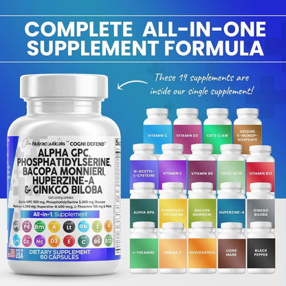Suplemento Alpha Gpc Fosfatidilserina Bacopa Ginkgo Biloba Potencia Tu Memoria Y Concentracion