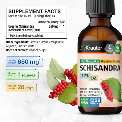 Gotas De Schisandra Extracto Natural Para Calma Y Salud Hepatica 60 Ml