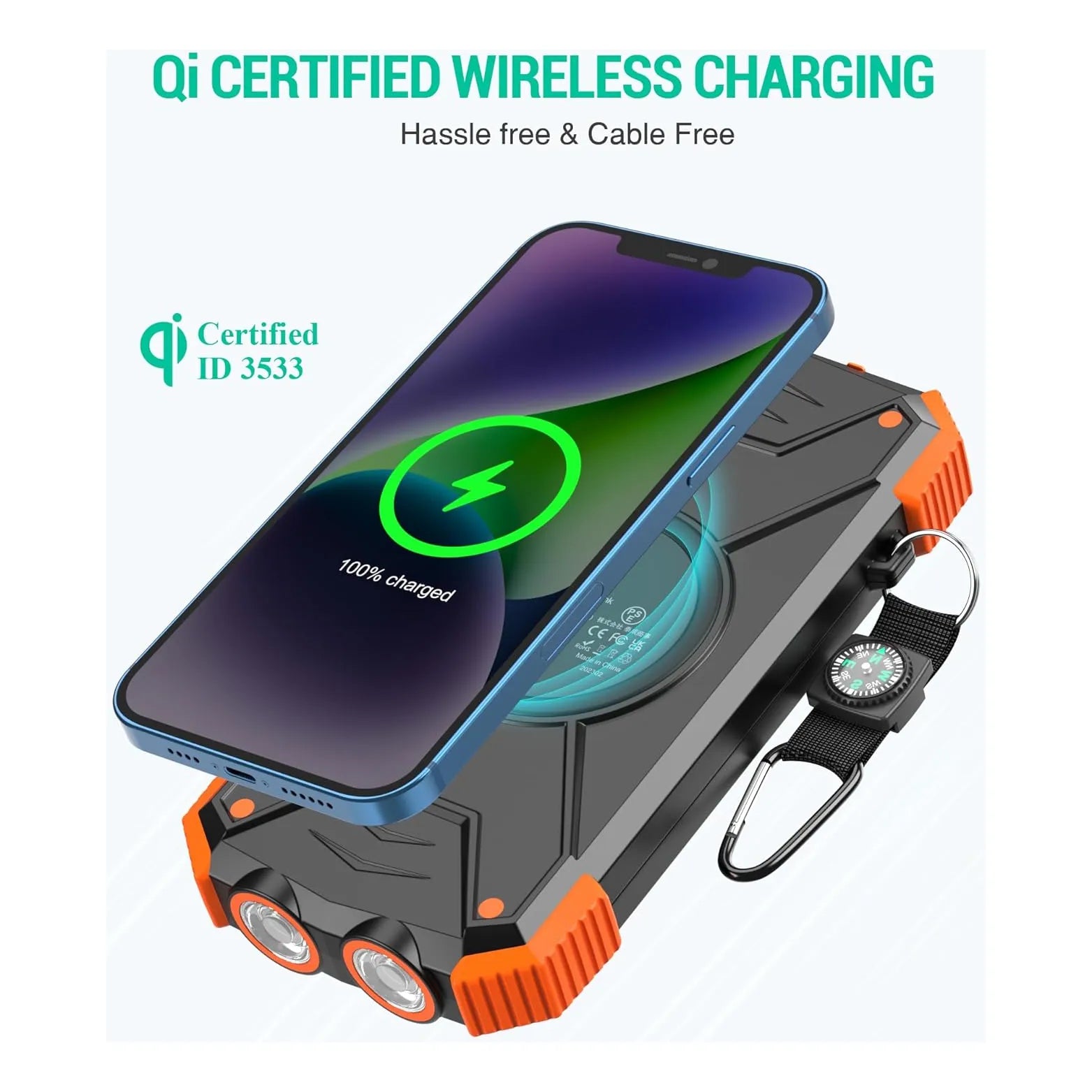 Cargador Solar Portátil Blavor 10000mah Con Linterna - Imagen 2