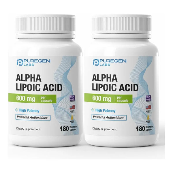 Ácido Alfa Lipoico 600 Mg 360 Cápsulas Antioxidante Puregen Labs