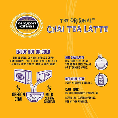 Concentrado De Té Chai Vainilla Líquido 946 Ml Paquete De 6 Oregon Chai