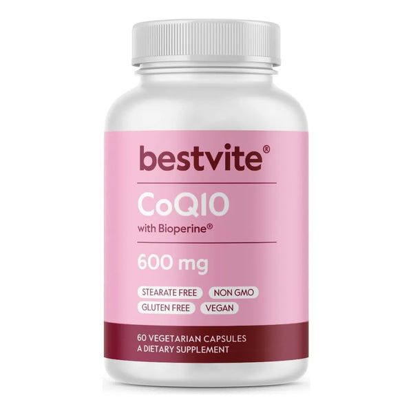 Coenzima Coq10 600 Mg Por Cápsula Con Bioperina 60 Cápsulas