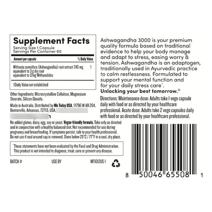 Ashwagandha 3000 Mg Alivio Estrés Alta Resistencia Apoyo Fun