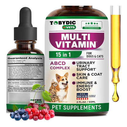 Multivitamínico 15 En 1 Para Gatos Y Perros Con Arándano Y Glucosamina Importado USA