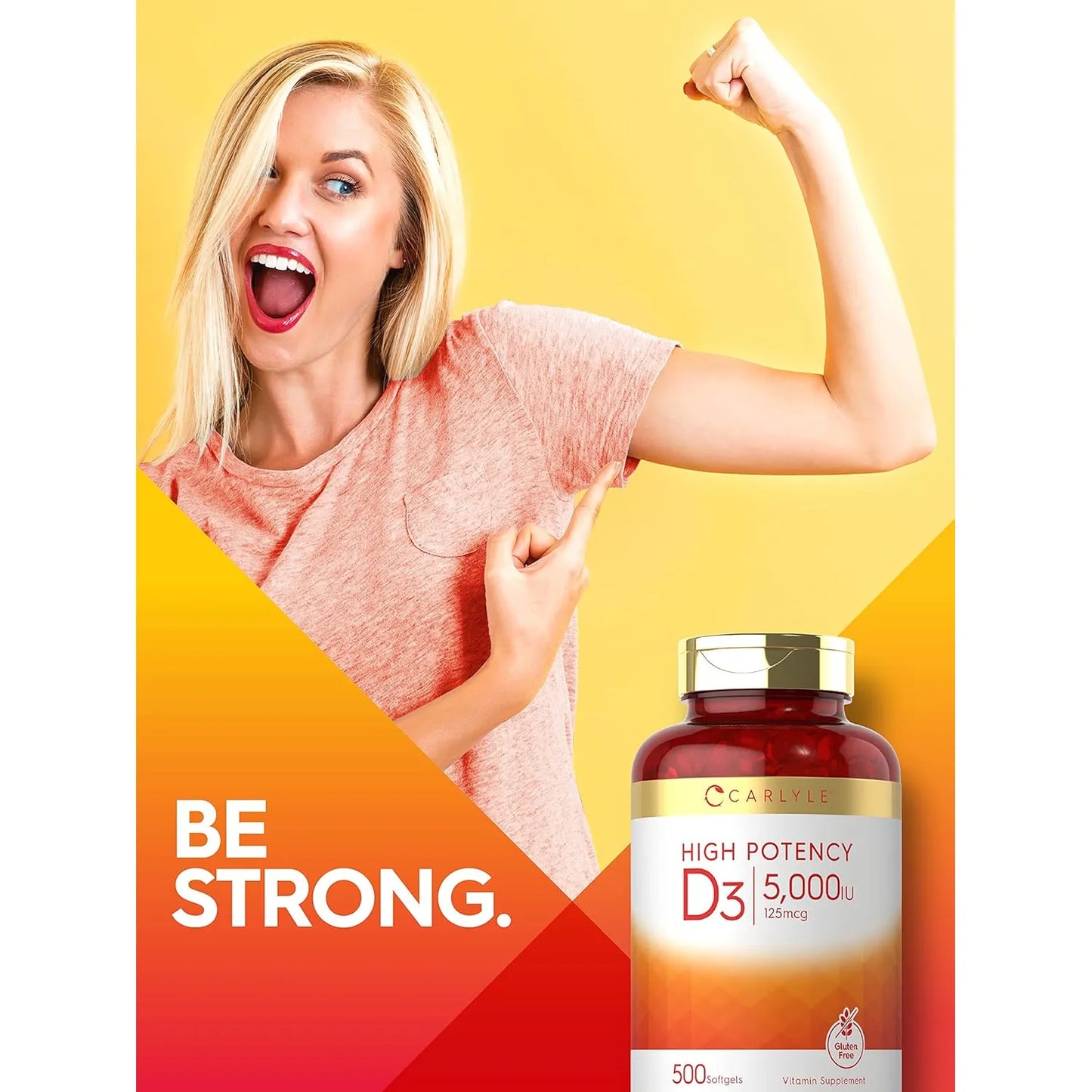 Vitamina D3 5000 Ui Carlyle Cápsulas Blandas Alta Potencia Sin Gluten - Imagen 3