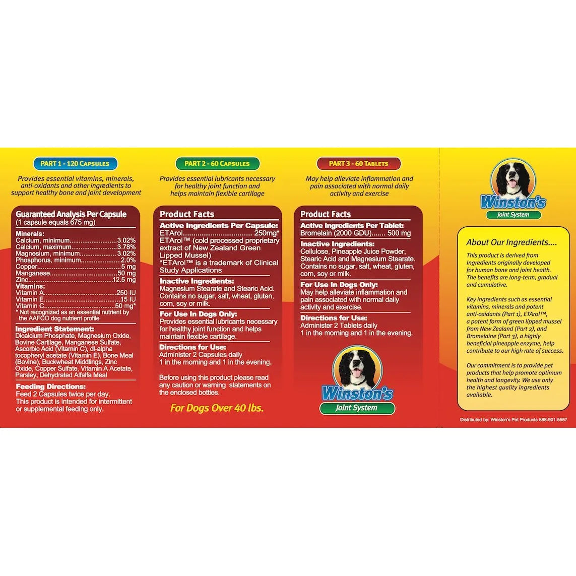 Joint System Suplemento Natural Para Artritis Y Displasia En Perros Medianos 40 A 99 Libras