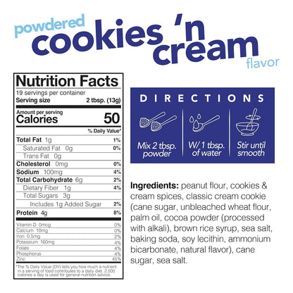 Mantequilla De Maní En Polvo Nuts N More Cookies N Cream Alto En Proteína Bajo En Carbohidratos