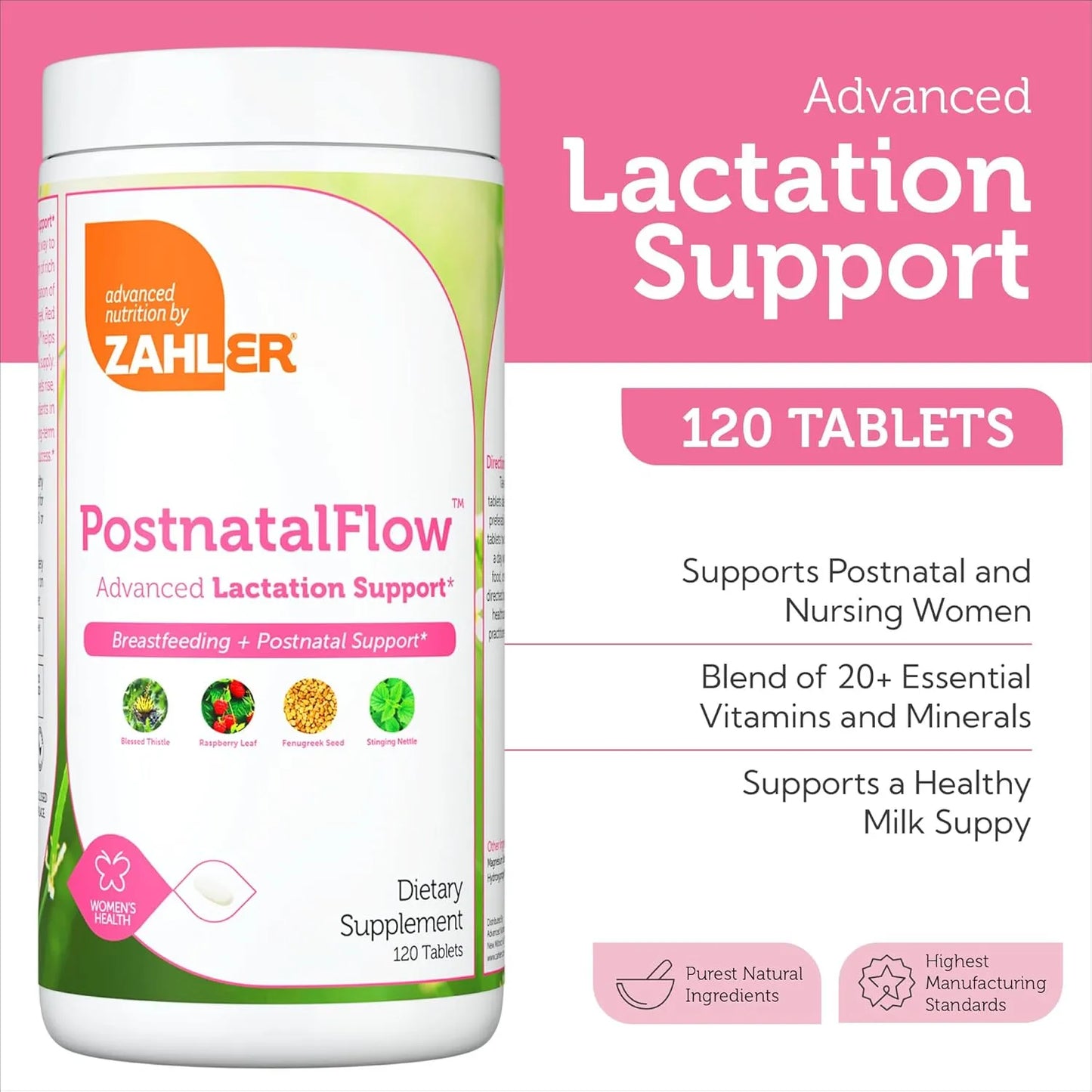 Vitaminas Postnatales Lactancia Cardo Mariano Alholva Hoja Frambuesa Zahler