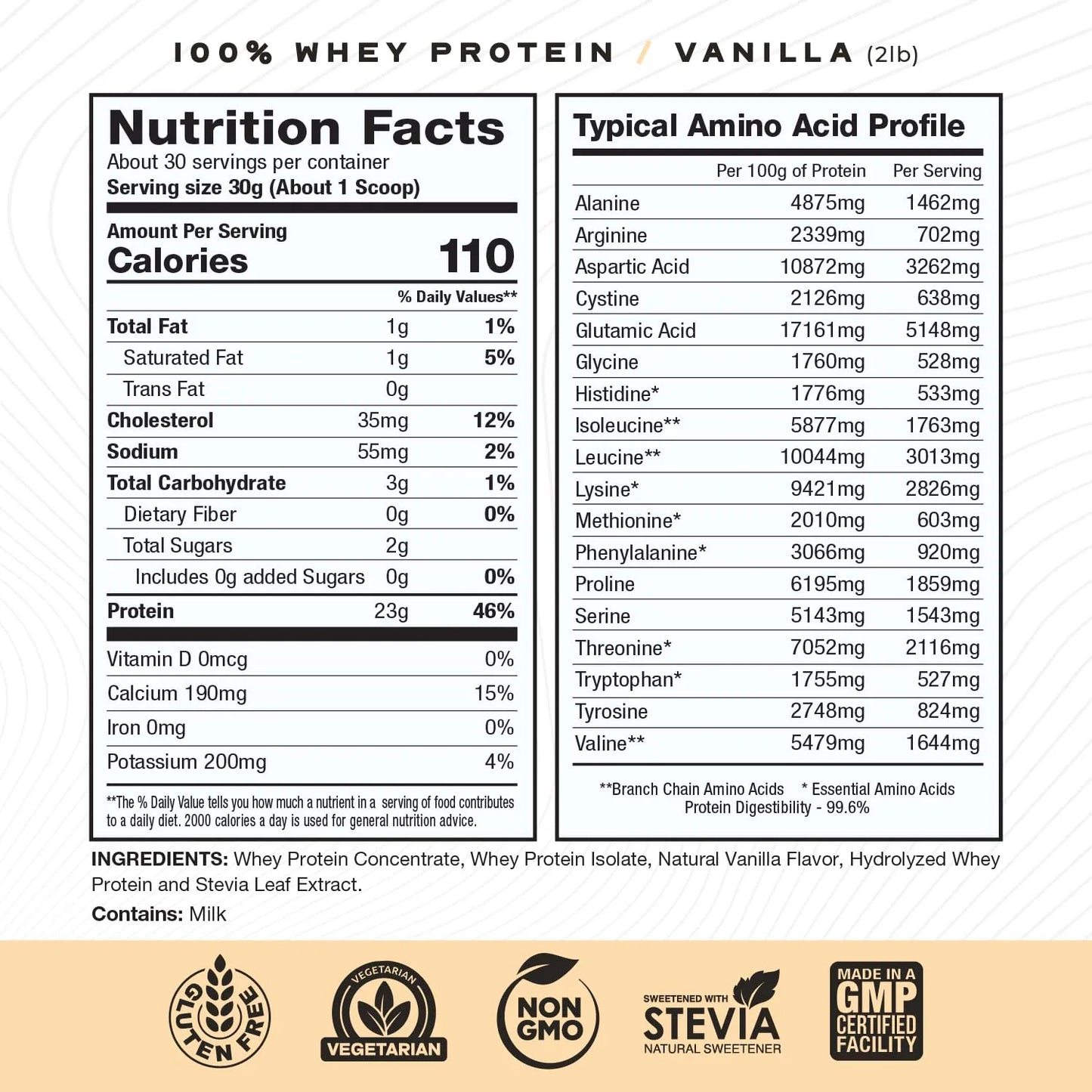 Proteina De Suero De Leche 100 Vainilla 907g Energia Y Musculo