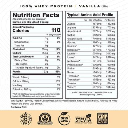 Proteina De Suero De Leche 100 Vainilla 907g Energia Y Musculo