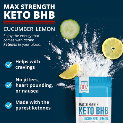 Keto BHB Powder Pepino Limon 20 Paquetes Suplemento Dietetico Energia Cetosis