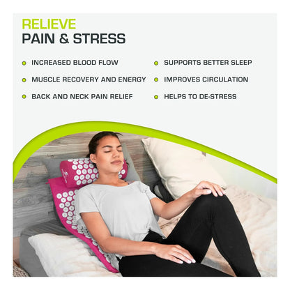 Colchoneta De Acupresion ProsourceFit Alivia Dolor Espalda Y Cuello Con Almohada Incluida