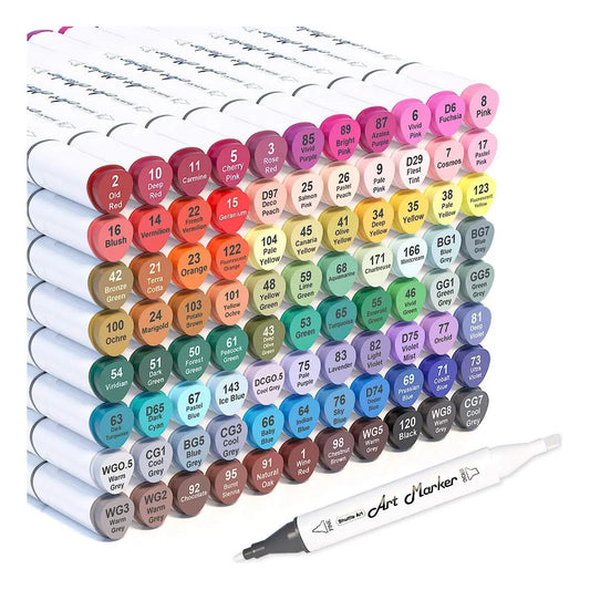 Shuttle Art 88 Marcadores Doble Punta Colores Vibrantes Estuche Portatil