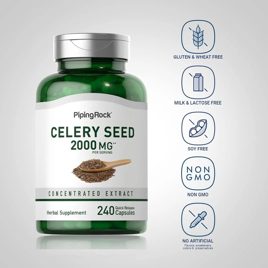 Capsulas De Extracto De Semilla De Apio 2000 Mg 240 Unidades Suplemento Concentrado