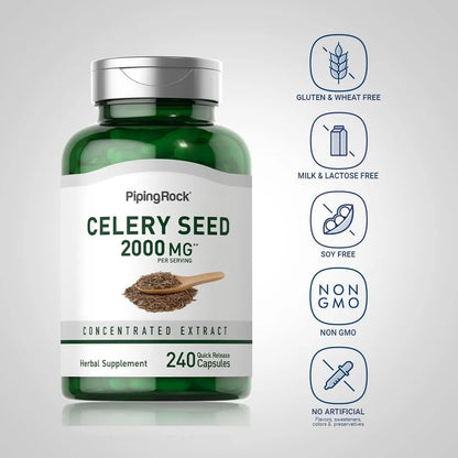 Capsulas De Extracto De Semilla De Apio 2000 Mg 240 Unidades Suplemento Concentrado