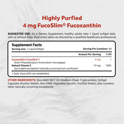 Fucoxantina Natural 4 Mg 60 Cápsulas Blandas Con FucoSlim® Para Metabolismo Y Salud