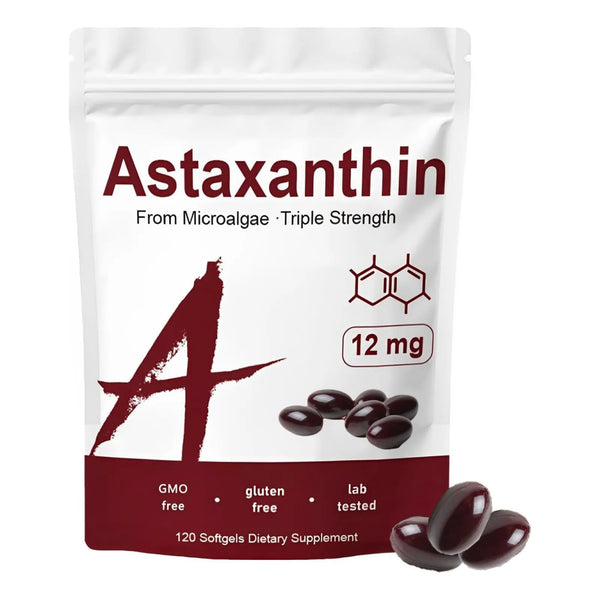 Astaxantina Orgánica 12 Mg 120 Cápsulas Antioxidante Piel Ojos Articulaciones