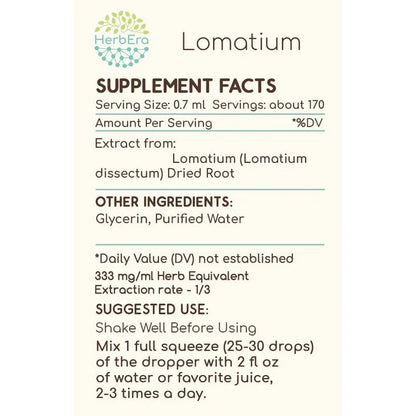 Tintura Concentrada De Lomatium Extracto De Hierbas Sin Alcohol 4 Onzas