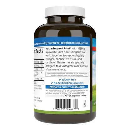 Nutra Support Glucosamina Condroitina MSM 120 Tabletas Soporte Articular Premium