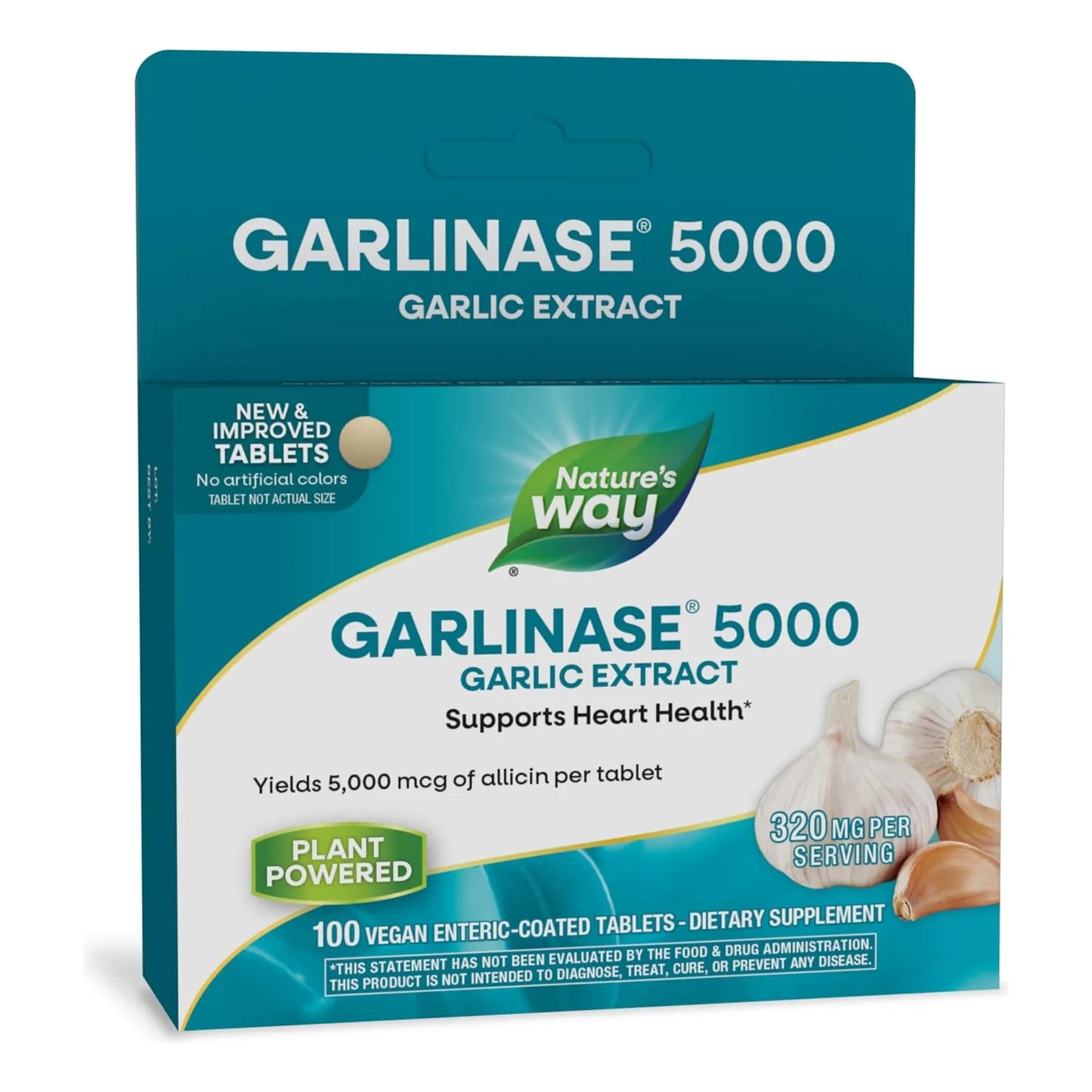 Tabletas Garlinase 5000 Nature's Way Salud Corazón 100 Unidades