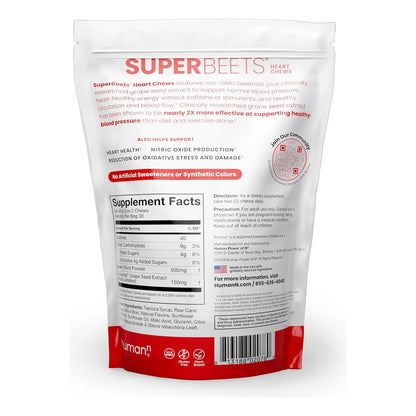 SuperBeets Masticables Soporte Presión Arterial Y Óxido Nítrico Sabor Granada 180 Unidades