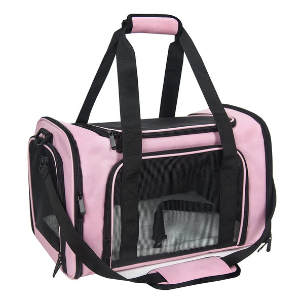 Bolso Para Mascotas Nextfri NF0005 Rosado Mediano Seguro Y Estiloso